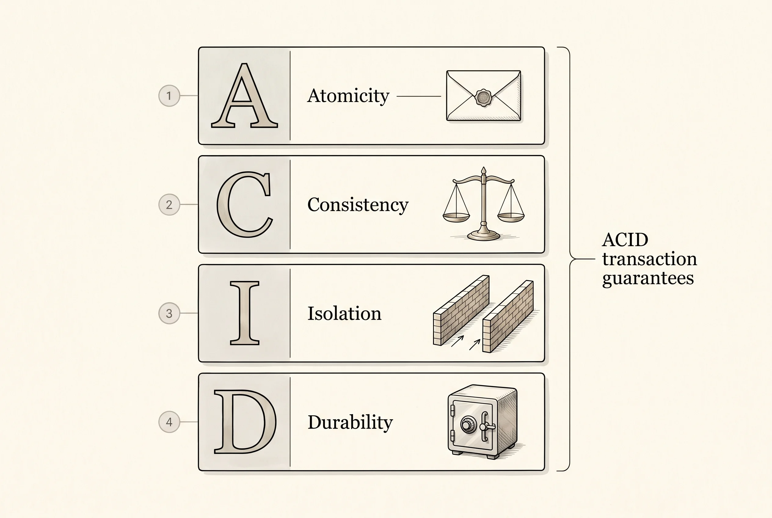ACID is the four-letter promise a database makes about every committed transaction.